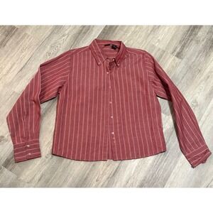 Bailey's Point Girls Red Striped Button-Up Top Shirt,‎ Size M (10-12)